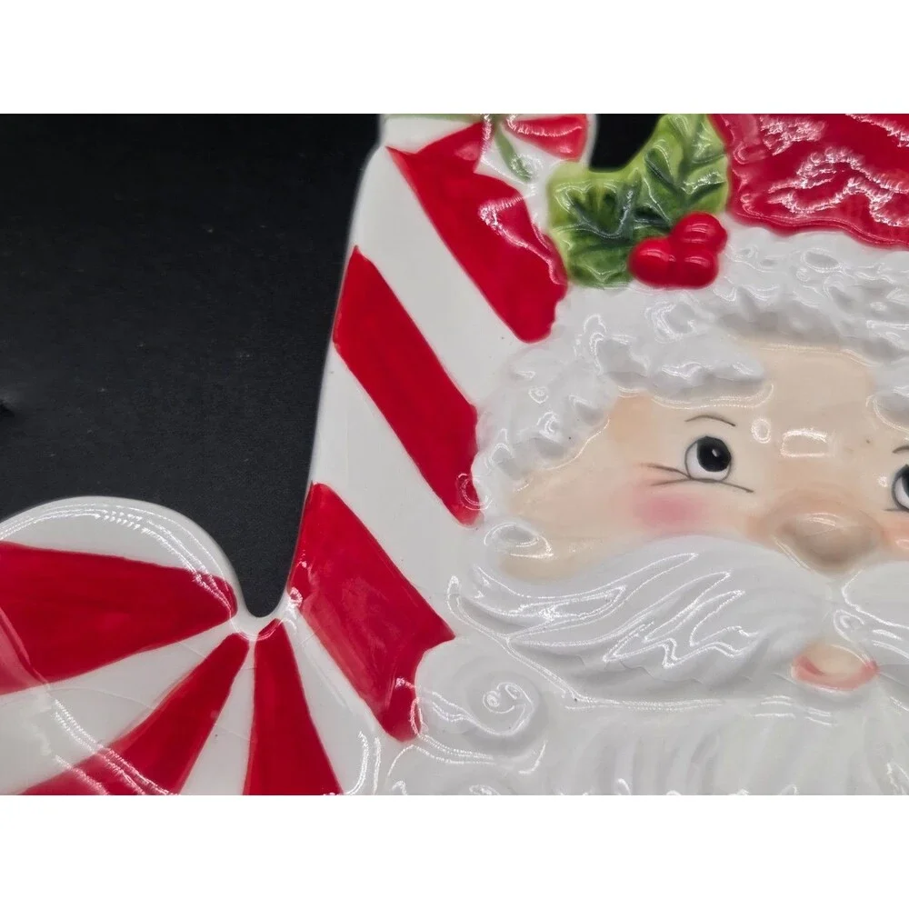 Fitz And Floyd Christmas Santa Jolly Snack Therapy Wall Hanging Tray 2009